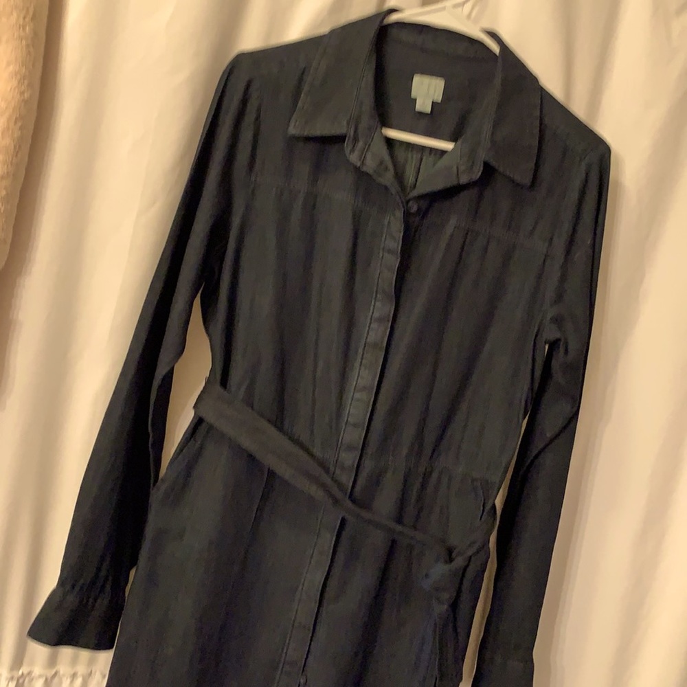 Denim button up dress